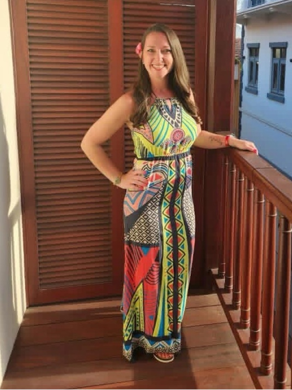 Flying Tomato Neon Tribal Print Maxi Dress - Yellow, Green, Pink, Blue, Black